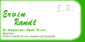 ervin randl business card